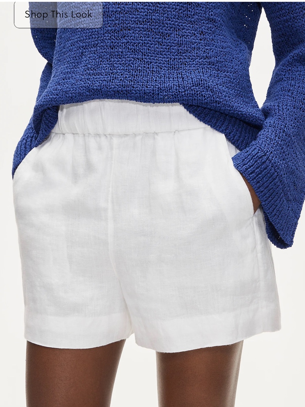 J. Crew White 100% Linen-Shorts